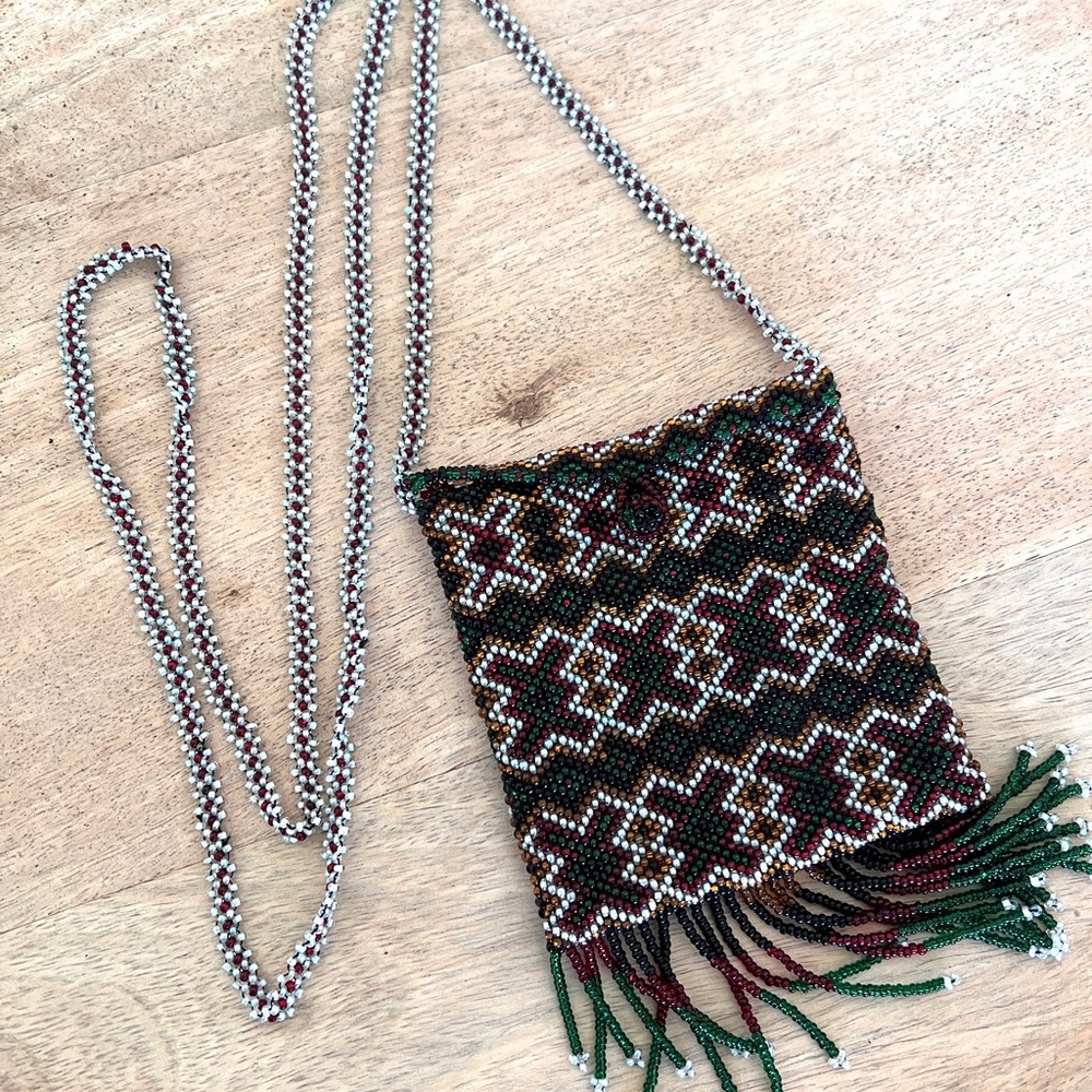 Beaded Purse - Small Crossbody - Ruby Red, Emeral… - image 1